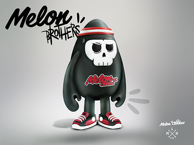 Melon Brothers Vinyl Toy Concept character digital painting melon toy vinyl toy