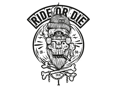 Mr Deck bones handlettering illustrator peterjaycob rideordie skateboarding skull t shirt typography vector vectorart vintage