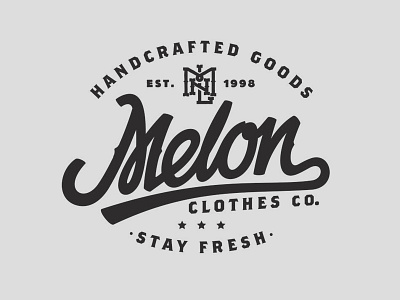 Melon Badge badge baseball calligraphy handlettering illustrator lettering old streetwear type typography vector vintage