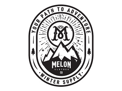 Melon Winter Badge american badge lettering melon melonclothes typography vector vintage winter