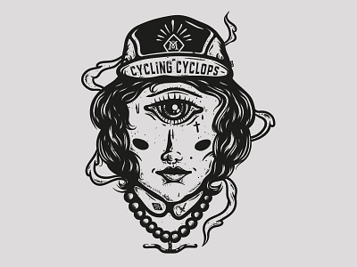 Cycling Cyclops handlettering illustrator lettering melon melonclothes tattoo type typography vector vintage