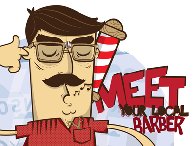 Meet Your Local Barber barber illustration vector