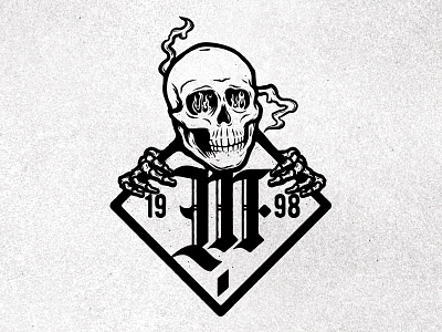 M SKULL fire gothic illustration illustrator melonclothes skull smoke vector vintage