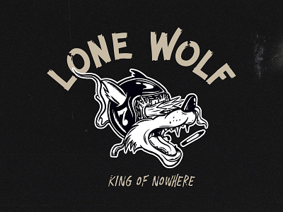 King Of Nowhere illustration illustrator ipadpro lone wolf procreate vector vintage wolf