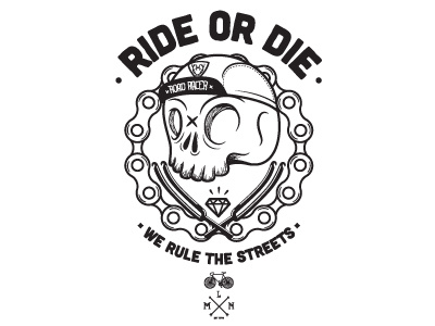Ride Or Die apparel bicycle bike fixed gear illustration peterjaycob ride vector