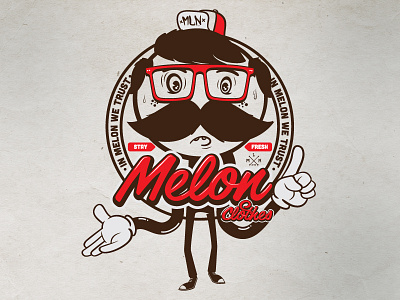 In Melon We Trust 2 apparel character design illustration melon t shirt tees vector