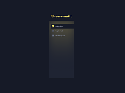 Cheesematic - sidebar dark mode dark side nav dark sidebar dark theme dark ui dark website glassmorphism side menu side nav bar side navigation sidebar sidemenu sidenav