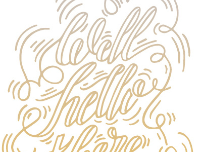 Well Hello There design greeting card hand lettering lettering ombre script stationery typography