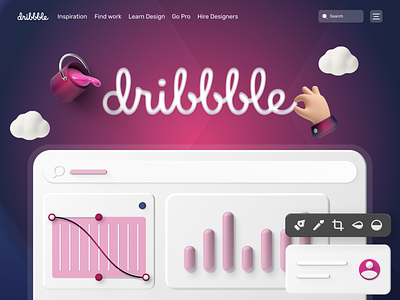 Dribbble First Shot app design minimal web