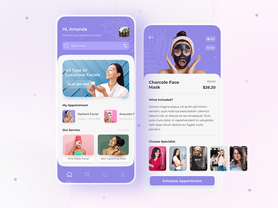 Beauty Salon App Concept 2021 design app design beauty app beauty product beauty salon cosmetics fashion girls mackup minimal ui mobile app design salon app skincare spa treatments trending ui trends uidesign uiux uxdesign