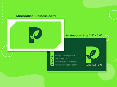 Plantation Business Card Design app logo brand brand identity branding business card business logo design logo vector