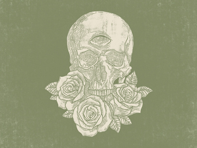 SKULLS design illustration roses skulls