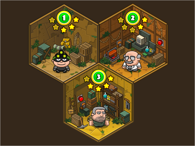 Levels map for game "Bob The Robber 3" 2d catacomb character game isometry object room vector