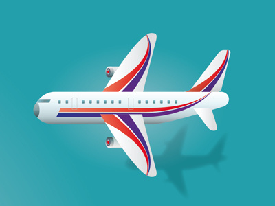 Airplane02 2d ai illustration vector