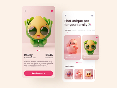 Pet shop app ui concept app app design app ui app uiux appdesign cards design cards ui cute animal cute illustration mobile ui shop ui shopping app ui ui ux ux
