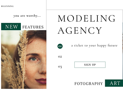 modeling agenсy design minimal typography website