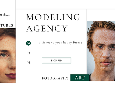 Modeling agency branding design minimal ux website