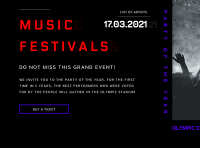 music festivals design illustration ui ux website