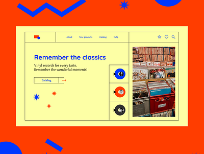 Web -site "Vinyl records" design minimal ui ux website мы