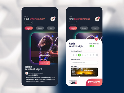 Event Finder App app concept appdesign concept design conceptual design drama event event app event management exploration finder music app music app ui music art music event musician ui uidesign userinterface ux