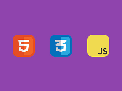 HTML5, CSS3, and JavaScript App Icons app css3 flat html5 icon ios javascript logos web