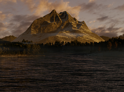 Mountain Lake 3d 3d art 3d artist animation artist blender design designer graphic design landscape mountain nature