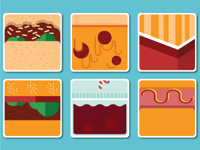 Lunchtime Stickers! fastfood lunch vector