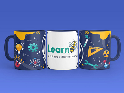 Mug Design bee brand design branding gear graphic illustraion mug mug design science