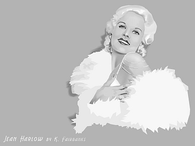 Jean Harlow By K. Fairbanks digital art illustrator jean harlow jean harlow drawing movie star vector