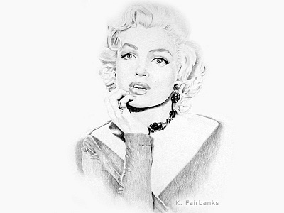 Marilyn Monroe Daydreaming By K. Fairbanks drawing marilyn monroe marilyn monroe art marylin monroe movie star norma jeane pencil drawing