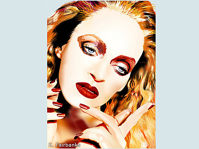 Uma Thurman By K. Fairbanks drawing illustrator uma thurman vector woman