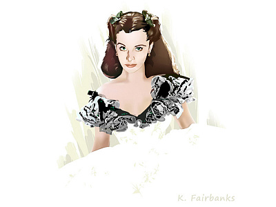 Scarlett O'Hara By K. Fairbanks art digital art digital illustration illustrator scarlett ohara vector