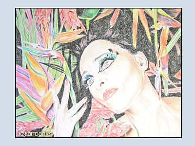 Siouxsie Floral By K. Fairbanks art color pencil drawing drawing punk singer siouxsie sioux woman