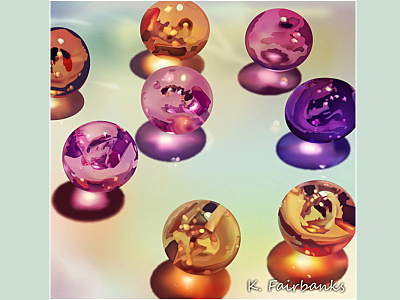 Glass Beads By K. Fairbanks art digital art digital drawing digital illustration drawing glass still life stilllife vector