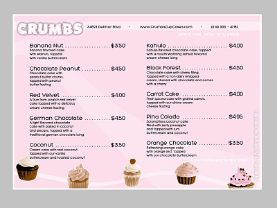 Menu Page 2 by K. Fairbanks food graphic design graphic designer illustrator indesign menu photoshop print print design vector