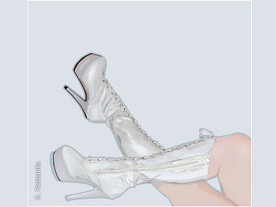 Boots By K. Fairbanks art boots digital art digital illustration drawing fashion illustration vector