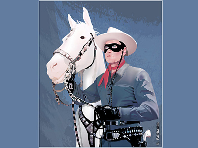 The Lone Ranger by K. Fairbanks art cowboy digital art horse illustration lone ranger silver the lone ranger vector