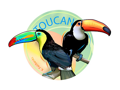 Toucans By K. Fairbanks bird birds digital art digital drawing graphic design illustrator toucan toucans vector