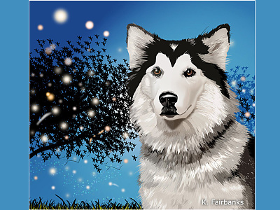 Dog By K. Fairbanks animal art canine digital art digital drawing dog drawing illustrator vector