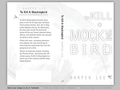 Mockingbird Book Cover Design By K. Fairbanks bird birds book cover book cover design graphic design indesign page layout print print design