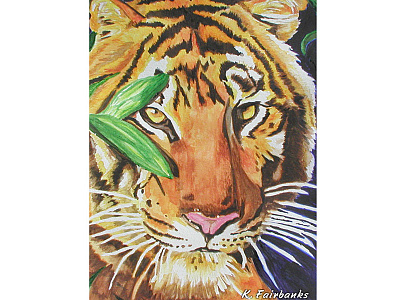 Tiger Watercolor Painting By K. Fairbanks animal animals cat cats nature painting tiger tigers traditional media watercolor painting watercolors wildlife