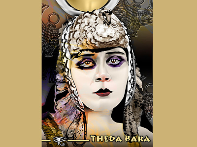 Theda Bara by K. Fairbanks art digital art digital drawing illustrator movie star theda bara vector