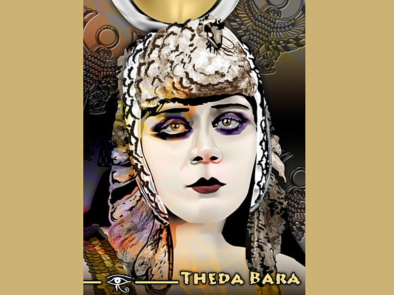 Theda Bara by K. Fairbanks digital art digital drawing movie star theda bara illustrator art vector