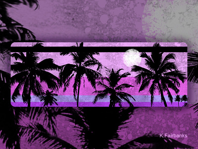 Palm Motif Purple by K. Fairbanks