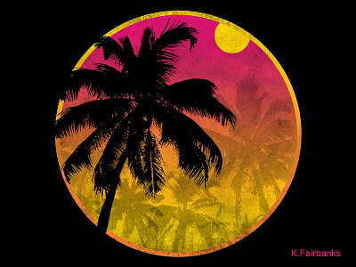 Palm Motif Round by K. Fairbanks beach palm palm trees sun trees tropical