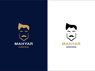 Mahyar barbershop logo design