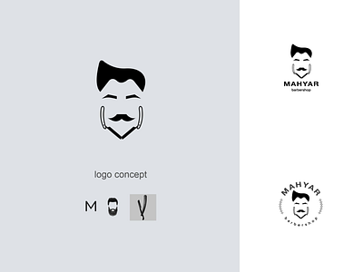 Mahyar barbershop concept logo brand branding concept concept logo design graphic design logo design minimal ui ux vector