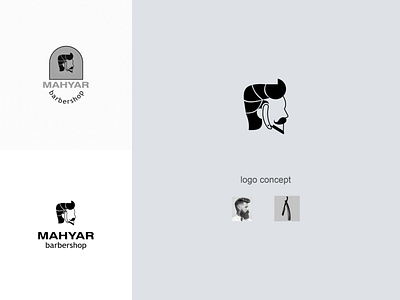 Mahyar barbershop | logo concept animation app brand brand design branding character concept concept art concept design design flat icon idea illustrator logo logotype minimal typography ui web