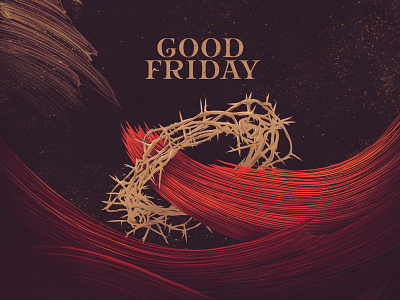 Good Friday blood red brushstrokes church church series crown crown of thorns dark easter good friday inking reds series brand waves