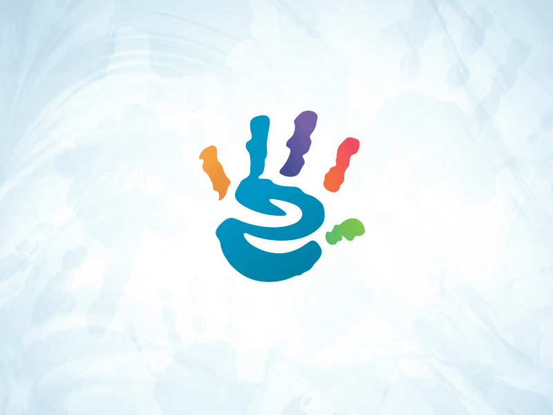 SPD final logo association brand branding dermatology fingerpaint handprint identity kids pediatric